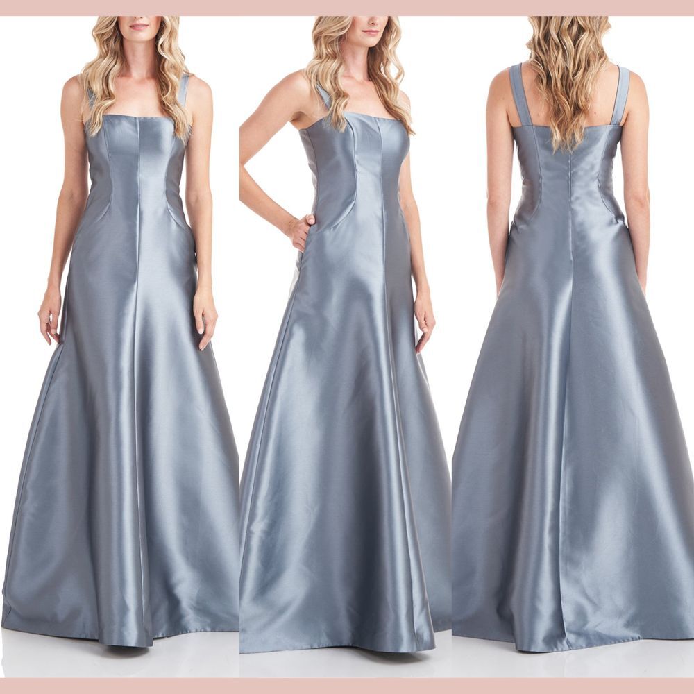 NWD $348 Kay Unger [ 8 ] 5516719 Tatiana Flared A‎ Line Gown in Nile Blue #Q999